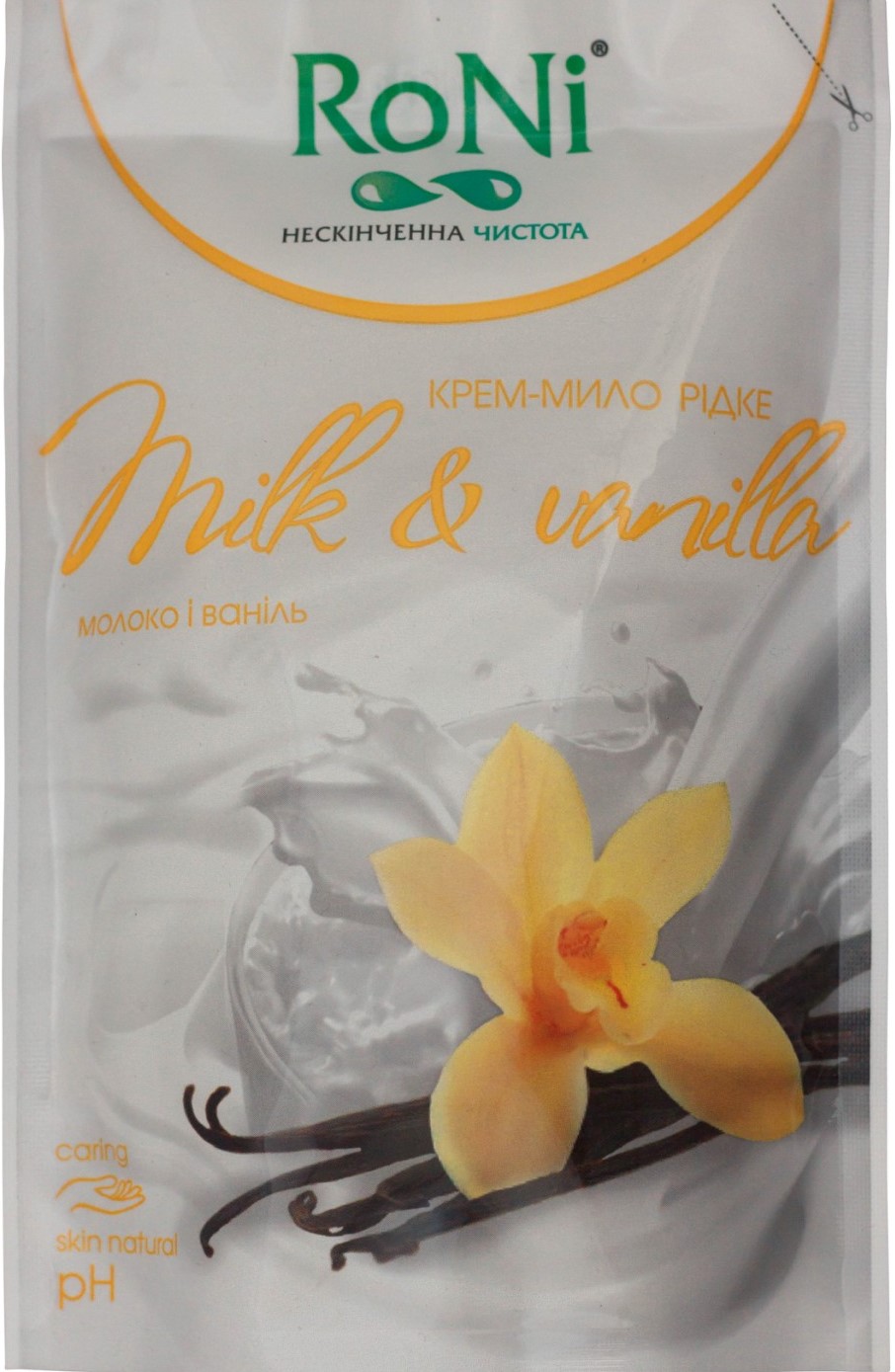 Крем мило TM RoNi Milk & Vanilla (з гліцерином) Дой-Пак 450 гр.